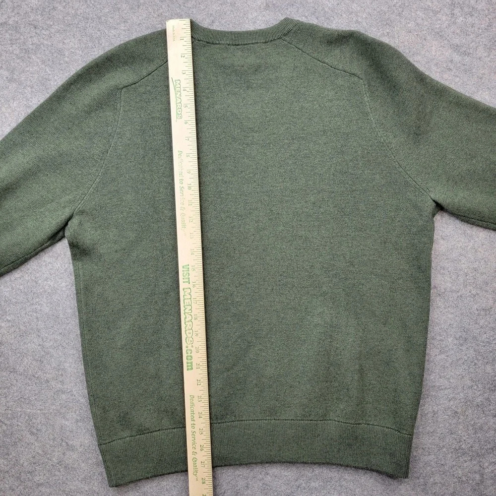 Mack Weldon Sweater Mens Large Green Tech‎ Cashmere V Neck Knit Pullover Stretch